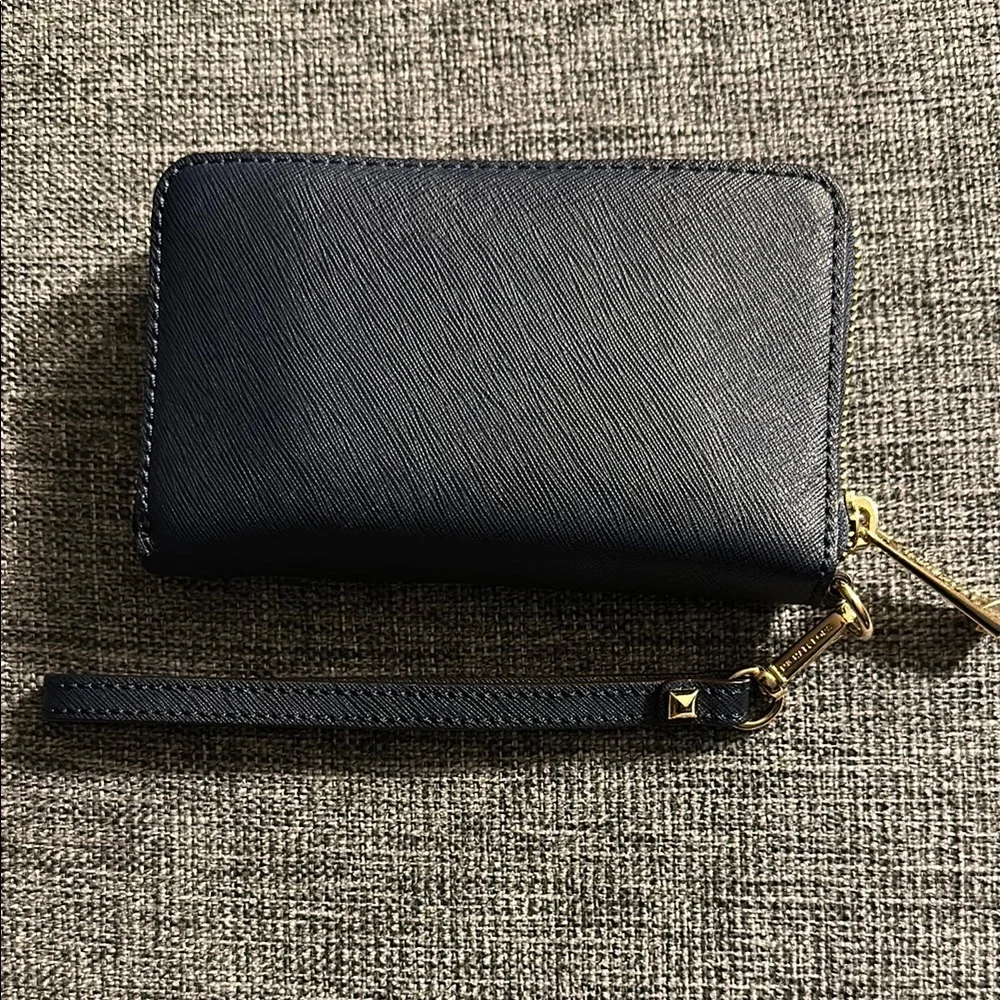 Michael Kors Navy Blue Wallet with Gold Studs - Picture 2 of 5